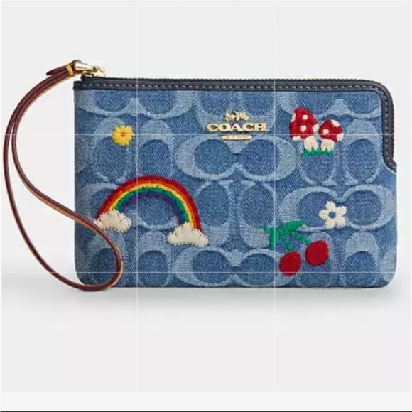 πππ COACH ZIP WRISTLET IN SIGNATURE DENIM πππ NWT πππ - Picture 2 of 9